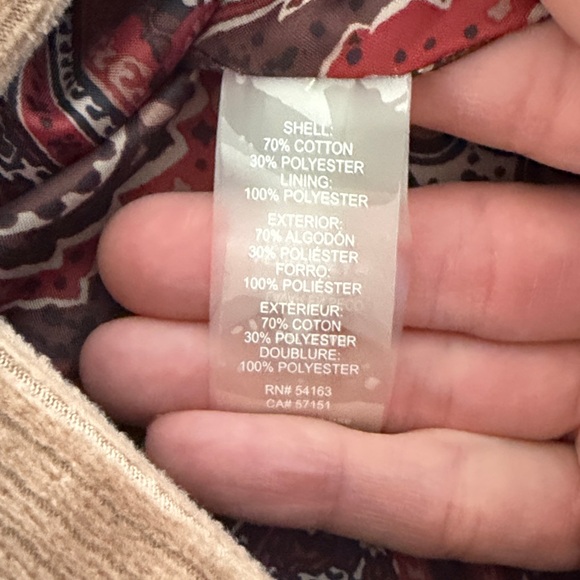 Tommy Hilfiger Tan Corduroy Jacket Paisley Lining Elbow Patch women’s 4 preppy - Picture 14 of 15